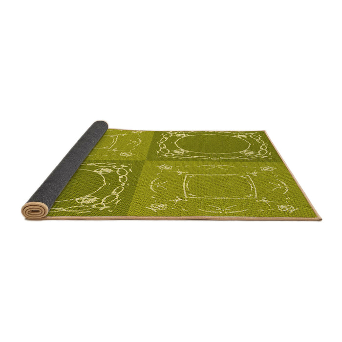 Thickness of Patterned Dark Yellow Green Rug, pat1632yw