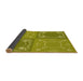 Thickness of Patterned Dark Yellow Green Rug, pat1632yw