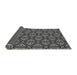 Thickness of Patterned Charcoal Black Rug, pat1633gry