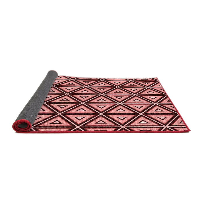 Thickness of Patterned Light Coral Pink Rug, pat1633rd