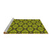 Sideview of Machine Washable Transitional Dark Forest Green Rug, wshpat1633yw