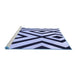 Sideview of Machine Washable Transitional Blue Rug, wshpat1634blu