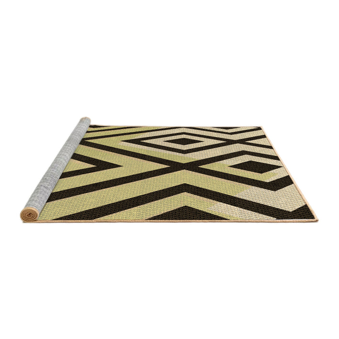 Sideview of Machine Washable Transitional Chocolate Brown Rug, wshpat1634brn