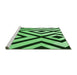 Sideview of Machine Washable Transitional Deep Emerald Green Rug, wshpat1634grn