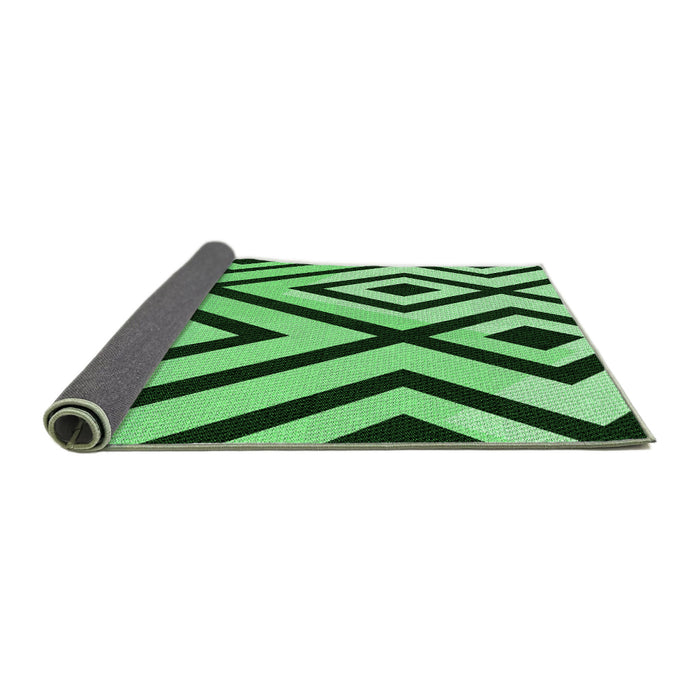 Thickness of Patterned Deep Emerald Green Rug, pat1634grn