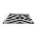 Sideview of Machine Washable Transitional Platinum Silver Gray Rug, wshpat1634gry