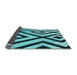 Thickness of Patterned Medium Teal Green Rug, pat1634lblu