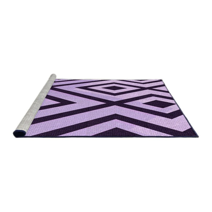 Sideview of Machine Washable Transitional Purple Rug, wshpat1634pur