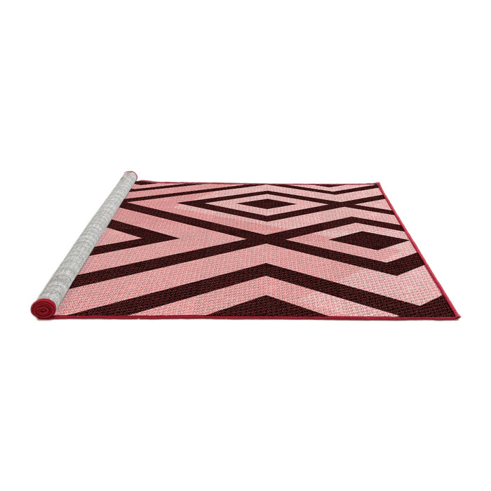 Sideview of Machine Washable Transitional Pastel Pink Rug, wshpat1634rd