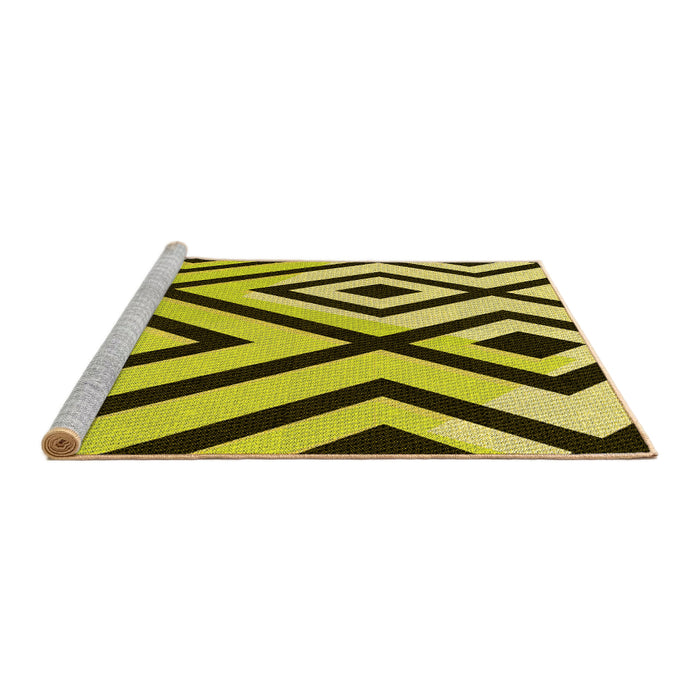 Sideview of Machine Washable Transitional Chocolate Brown Rug, wshpat1634yw