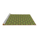 Sideview of Machine Washable Transitional Pistachio Green Rug, wshpat1635brn