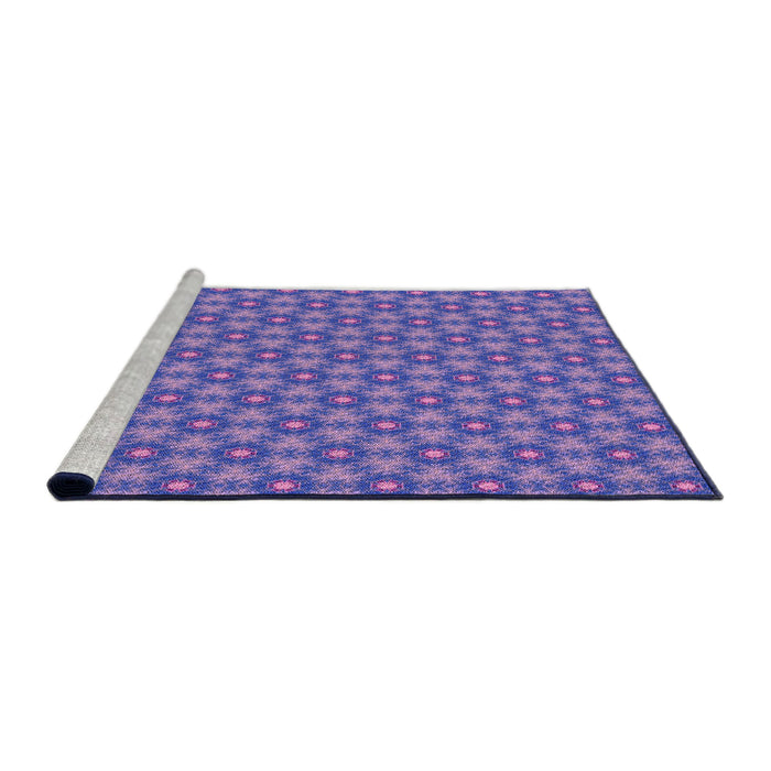 Sideview of Machine Washable Transitional Purple Mimosa Purple Rug, wshpat1635pur