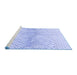 Sideview of Machine Washable Transitional Sky Blue Rug, wshpat1636blu