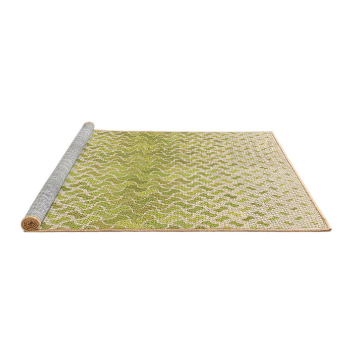 Sideview of Machine Washable Transitional Khaki Gold Rug, wshpat1636brn