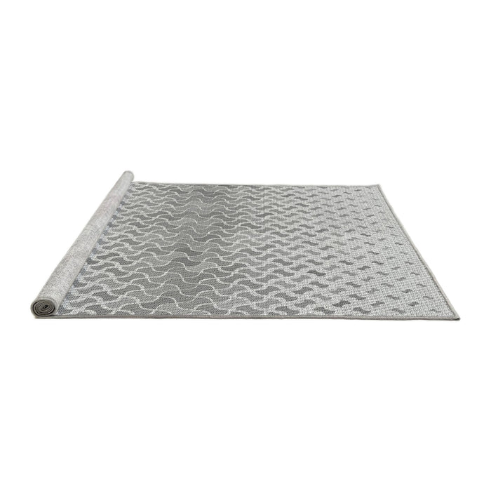 Sideview of Machine Washable Transitional Gunmetal Gray Rug, wshpat1636gry