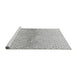 Sideview of Machine Washable Transitional Gunmetal Gray Rug, wshpat1636gry