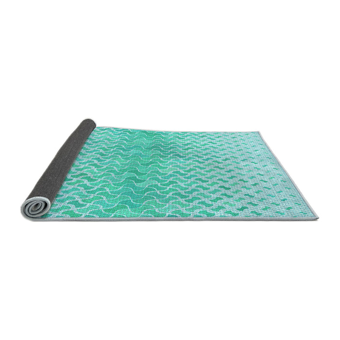 Thickness of Patterned Diamond Blue Rug, pat1636lblu