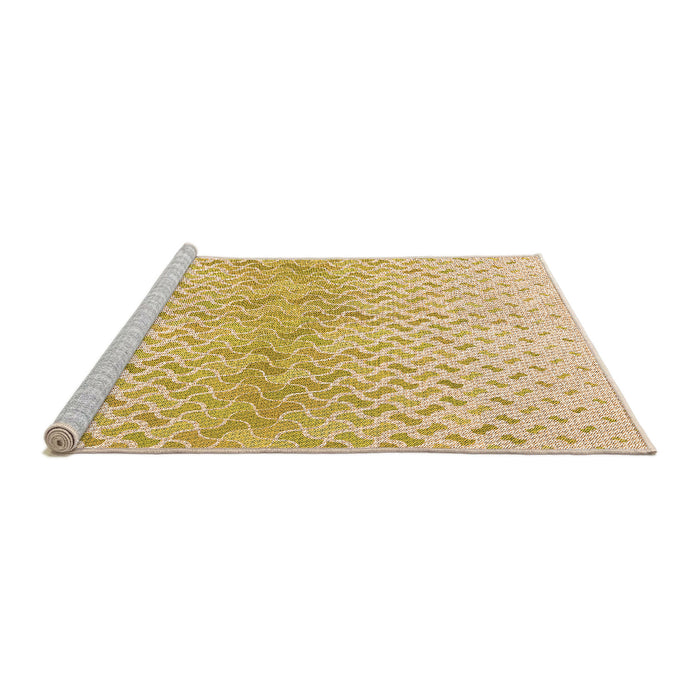 Sideview of Machine Washable Transitional Sun Yellow Rug, wshpat1636org