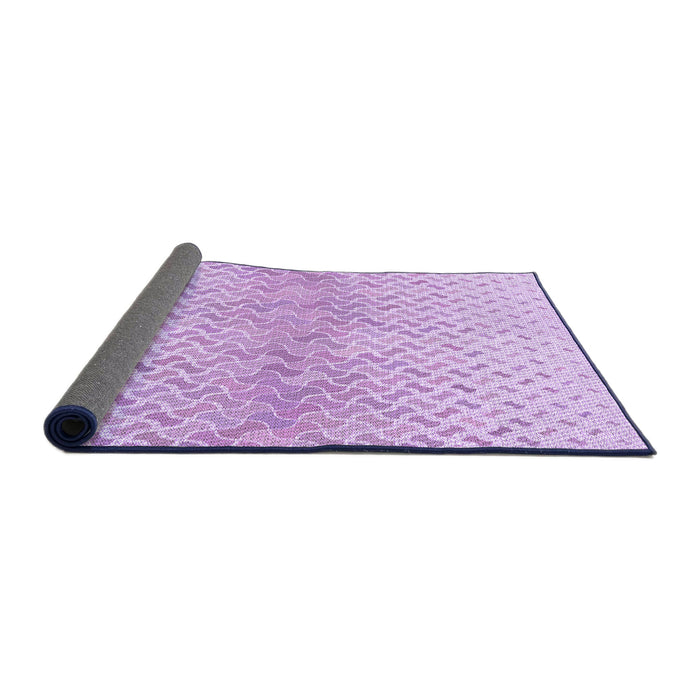 Thickness of Patterned Purple Rug, pat1636pur