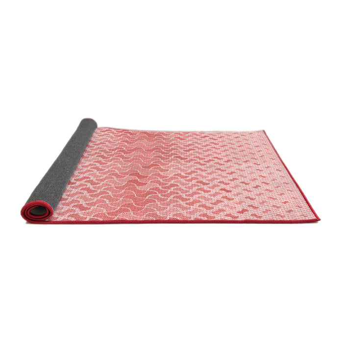 Thickness of Patterned Light Red Pink Rug, pat1636rd