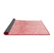 Thickness of Patterned Light Red Pink Rug, pat1636rd