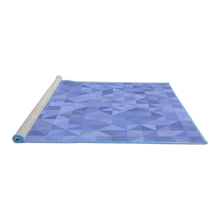 Sideview of Machine Washable Transitional Sky Blue Rug, wshpat1637blu