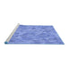 Sideview of Machine Washable Transitional Sky Blue Rug, wshpat1637blu