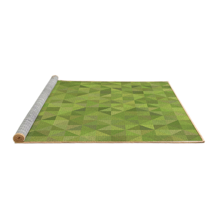 Sideview of Machine Washable Transitional Pistachio Green Rug, wshpat1637brn