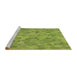 Sideview of Machine Washable Transitional Pistachio Green Rug, wshpat1637brn