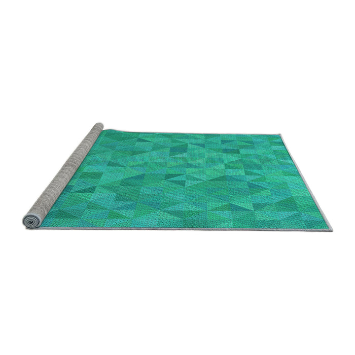Sideview of Machine Washable Transitional Medium Spring Green Rug, wshpat1637lblu