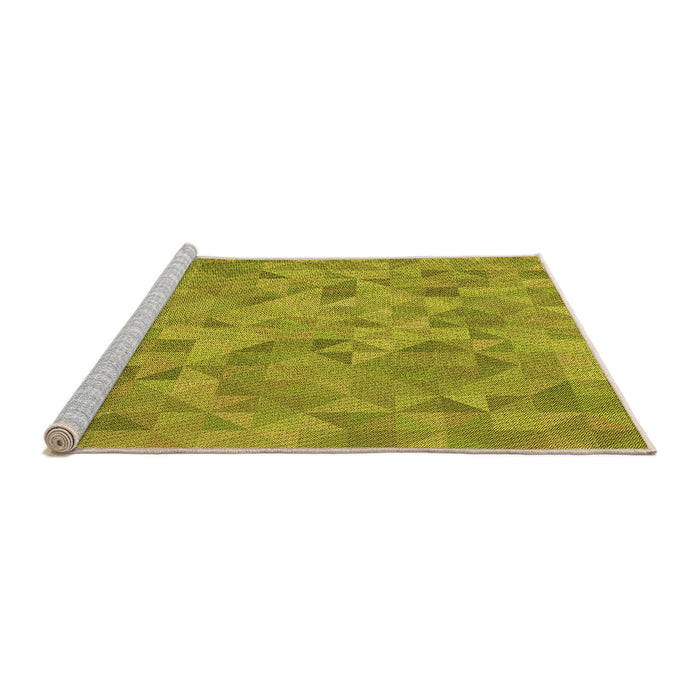 Sideview of Machine Washable Transitional Dark Yellow Green Rug, wshpat1637org