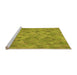 Sideview of Machine Washable Transitional Dark Yellow Green Rug, wshpat1637org