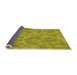 Thickness of Patterned Dark Yellow Green Rug, pat1637org