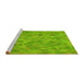 Sideview of Machine Washable Transitional Apple Green Rug, wshpat1637yw