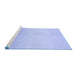 Sideview of Machine Washable Transitional Sky Blue Rug, wshpat1638blu