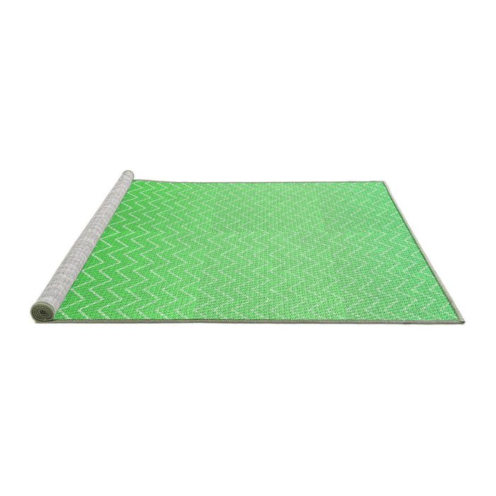 Sideview of Machine Washable Transitional Neon Green Rug, wshpat1638grn