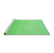 Sideview of Machine Washable Transitional Neon Green Rug, wshpat1638grn