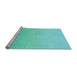 Sideview of Machine Washable Transitional Turquoise Green Rug, wshpat1638lblu