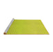 Sideview of Machine Washable Transitional Green Rug, wshpat1638yw