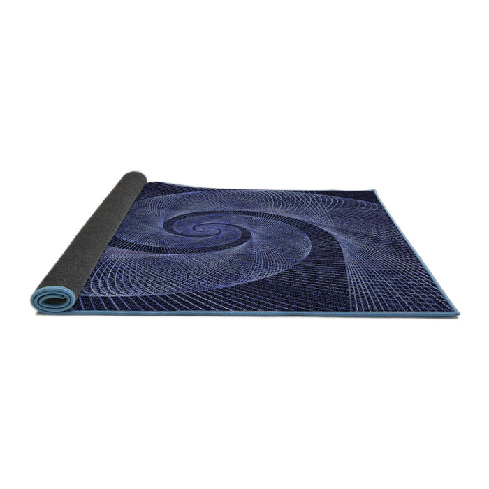Thickness of Patterned Night Blue Rug, pat1639blu