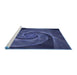 Sideview of Machine Washable Transitional Night Blue Rug, wshpat1639blu