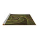 Sideview of Machine Washable Transitional Dark Yellow Green Rug, wshpat1639brn