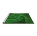 Sideview of Machine Washable Transitional Dark Forest Green Rug, wshpat1639grn