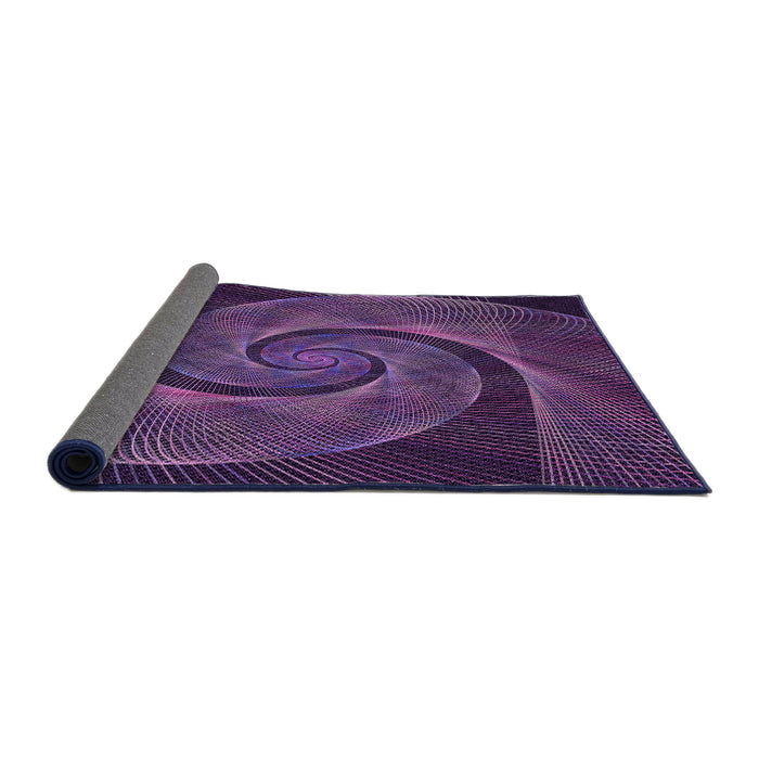 Thickness of Patterned Deep Purple Rug, pat1639pur
