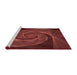 Sideview of Machine Washable Transitional Red Rug, wshpat1639rd