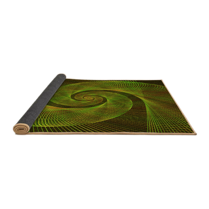 Thickness of Patterned Black Brown Rug, pat1639yw