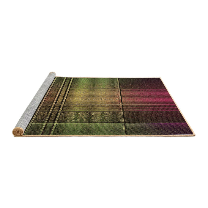 Sideview of Machine Washable Transitional Dark Scarlet Red Rug, wshpat164brn