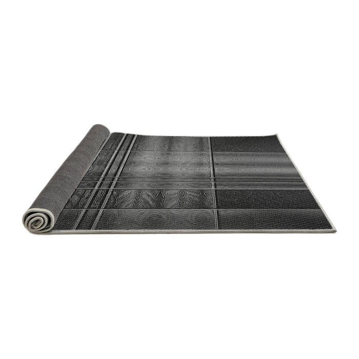 Thickness of Patterned Charcoal Black Rug, pat164gry