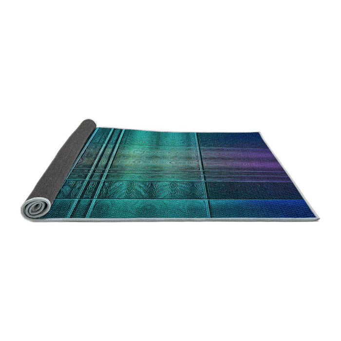 Thickness of Patterned Light Sea Green Rug, pat164lblu