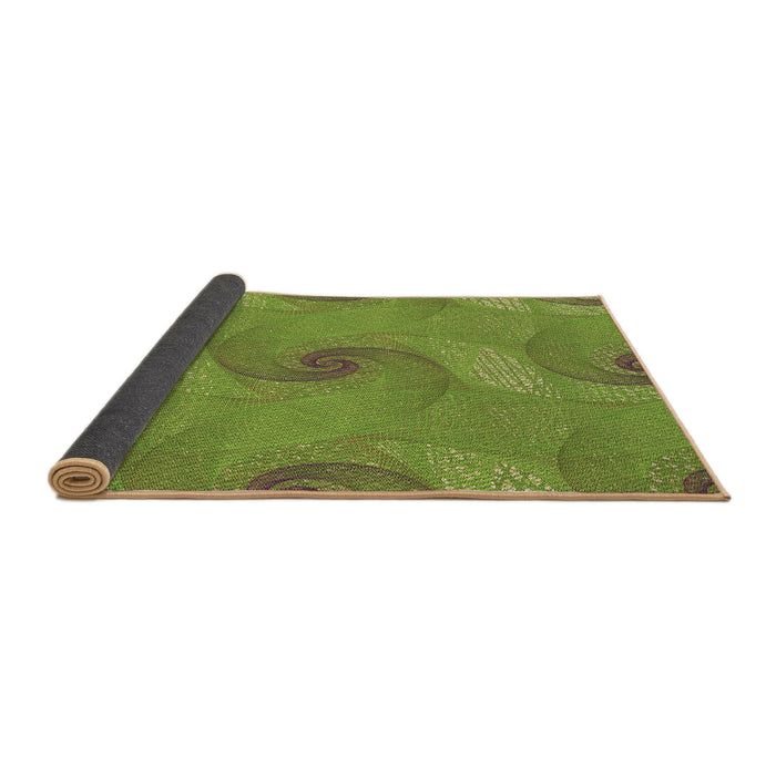 Thickness of Patterned Pistachio Green Rug, pat1640brn